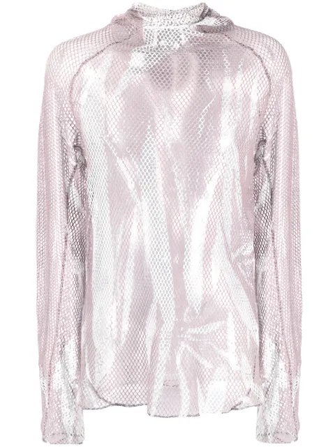 KANGHYUK fishnet cotton hoodie Purple CO23AWTS03