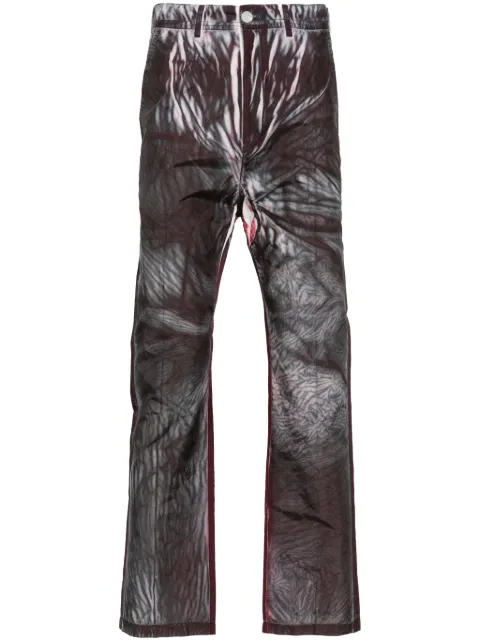 KANGHYUK abstract-print drop-crotch trousers Black RMA23AWT06