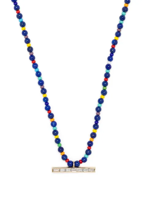 LUIS MORAIS 14kt yellow gold diamond beaded necklace Gold HPMLIBAGCLN