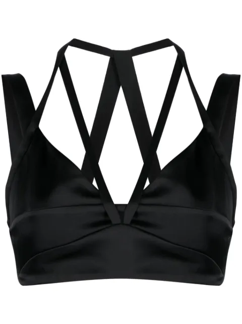 REV strap-detail sleeveless cropped top Black F23TO0035S02
