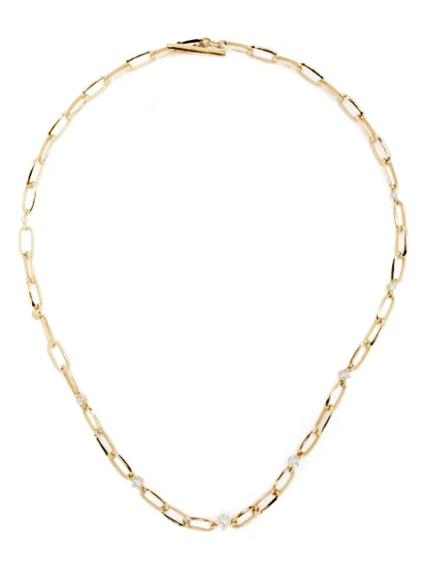 Lizzie Mandler Fine Jewelry 18kt yellow gold diamond link necklace Gold N936