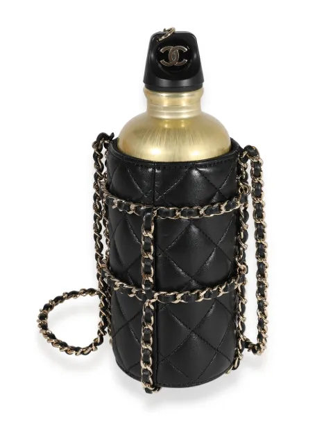 CHANEL Pre-Owned 2019 CC diamond-quilted water bottle Black 122492