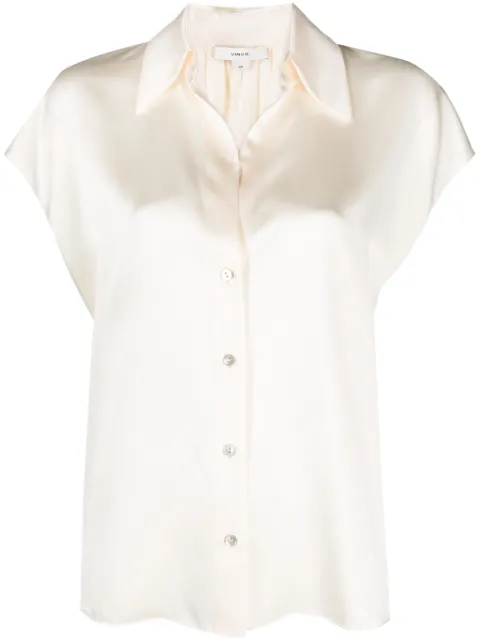 Vince short-sleeve silk shirt Neutrals V968412709