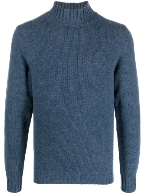 Fedeli high-neck long-sleeve jumper Blue 6UI08135