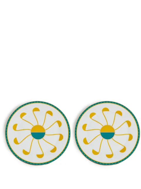 Reflections Copenhagen Pedra geometric-print plates (set of two) White 405