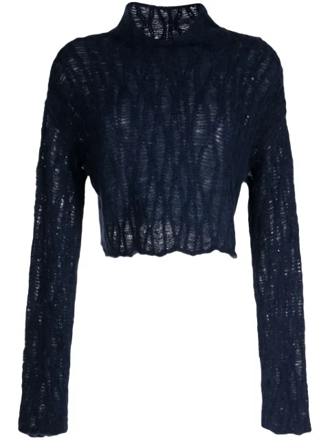 VOZ Manos Cable high-neck jumper Blue VK53NAVY