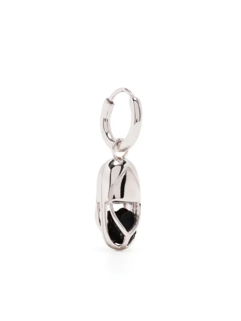 Capsule Eleven capsule Onyx hoop earring Silver SMALLCAPSULEHOOPEARRINGSINGLESILVERBLACKONYX