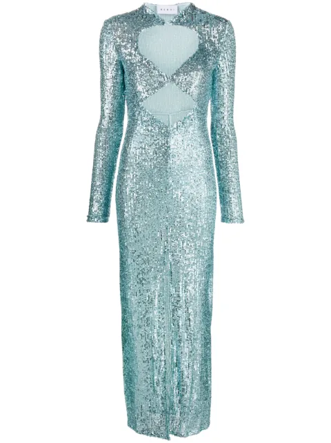 NERVI sequin-embellished cut-out dress Blue ELIANA