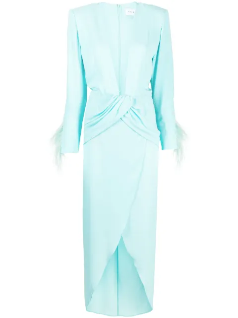 NERVI Ada plunge-neck gown Blue ADA