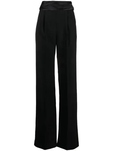 LaQuan Smith sash-detail tailored wool trousers Black LSFW23P001