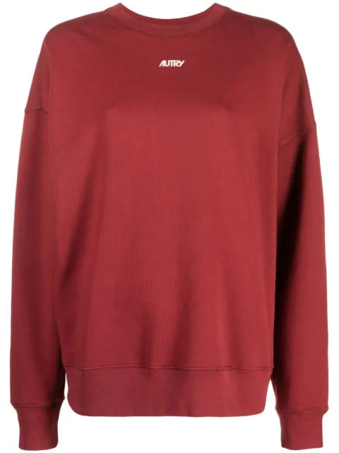 Autry logo-embroidered cotton sweatshirt Red SWBW416S