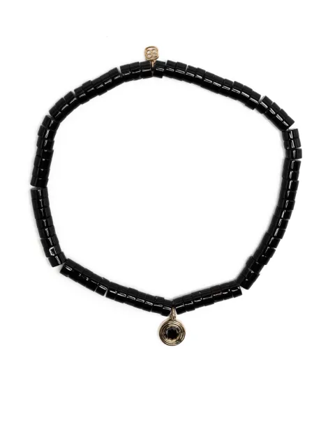 Sydney Evan 14kt yellow gold diamond charm beaded bracelet Black CJP2504BLKY9054M