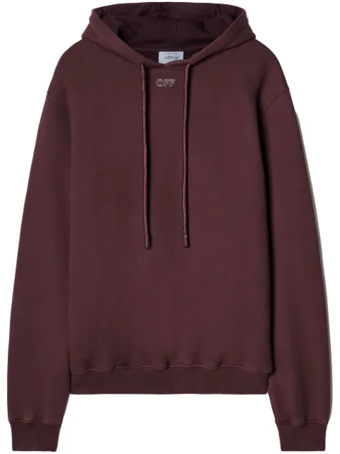 Off-White Arrows-embroidered cotton hoodie Red OWBB035F23JER0012801