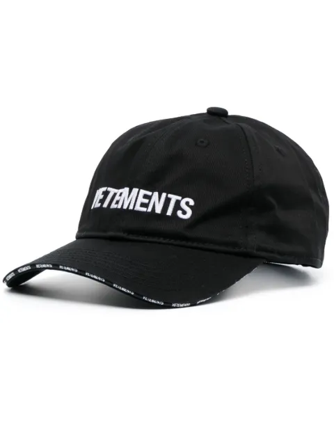 VETEMENTS logo-embroidered curved-peak cap Black UE54CA180B