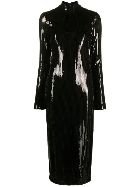 De La Vali Lazarus sequined midi dress Black AW23DS1317LAZARUS