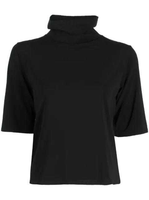 agnès b. high-neck short-sleeve T-shirt Black EBO6JHN2