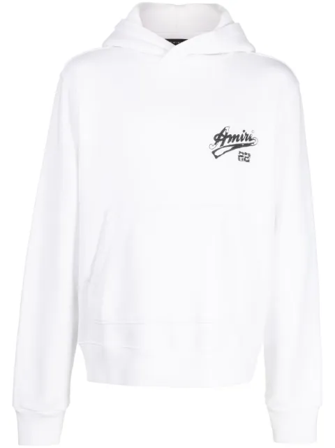 AMIRI embroidered-logo cotton hoodie White SS23MJG007