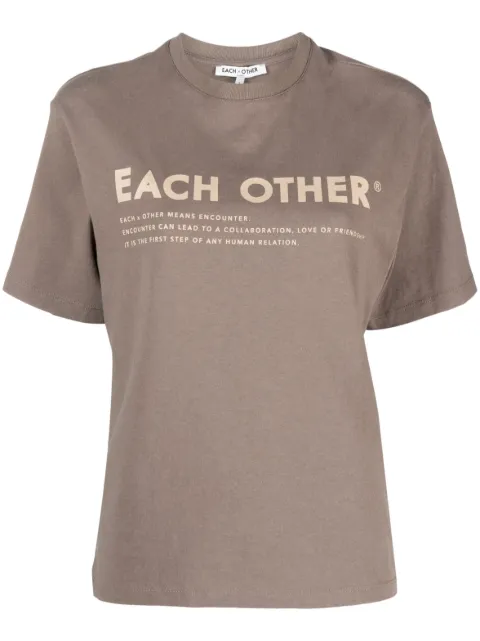 Each X Other logo-print cotton T-shirt Brown SS23A11039