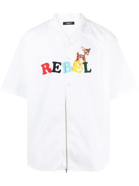 Undercover Rebel short-sleeve cotton shirt White UC1C4409