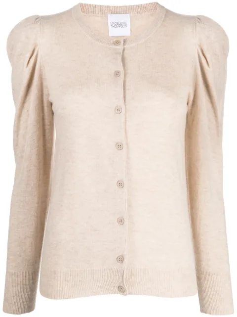 Madeleine Thompson long-sleeve ruched cardigan Neutrals RE23C13