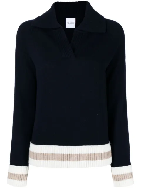Madeleine Thompson V-neck knitted jumper Blue RE23T41