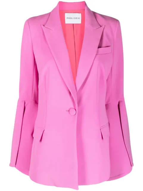Prabal Gurung slit-sleeve single-breasted blazer Pink S23J25SC