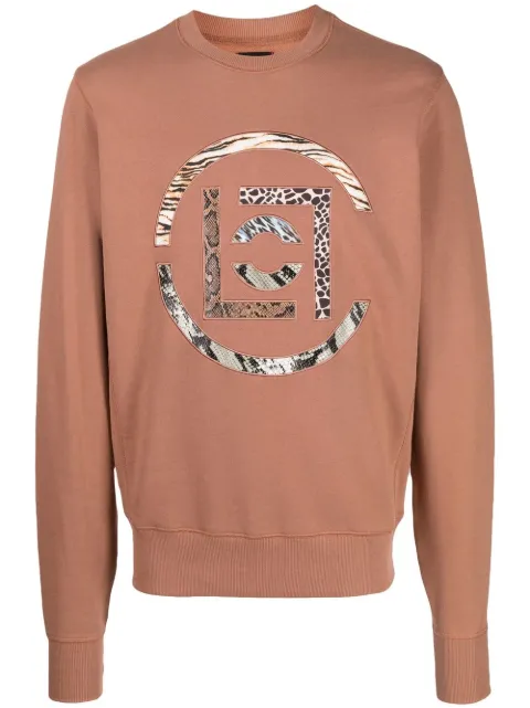 CLOT animal-print logo-patch sweatshirt Brown CLSS22F30001