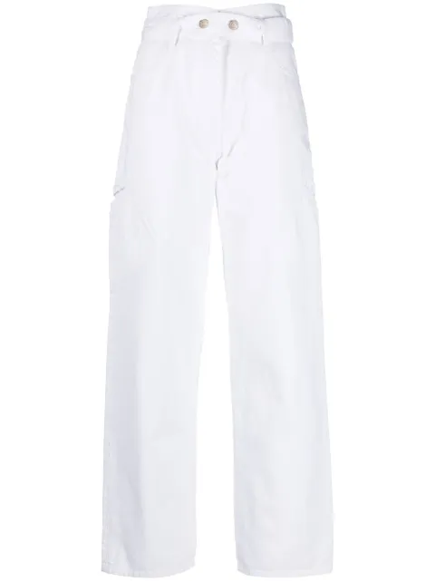 IRO belted straight-leg jeans White WP22JINN