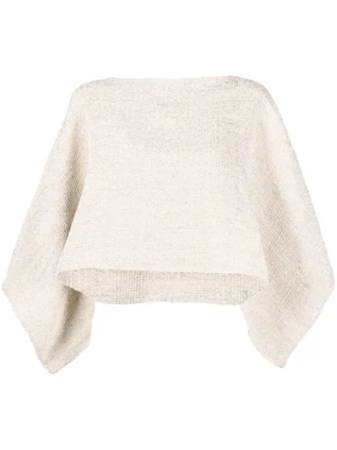 VOZ cape-style long-sleeved jumper Neutrals VM57PEARL