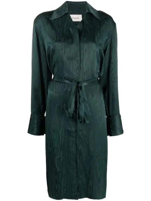 Holzweiler metallic-sheen shirt dress Green 14568