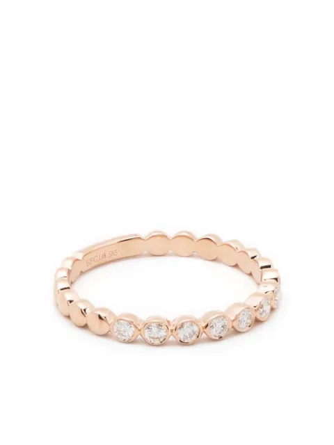 Ef Collection 14kt rose gold diamond stack ring Pink 104976