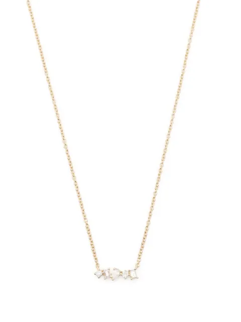 Ef Collection 14kt yellow gold mini diamond bar necklace Gold 124159