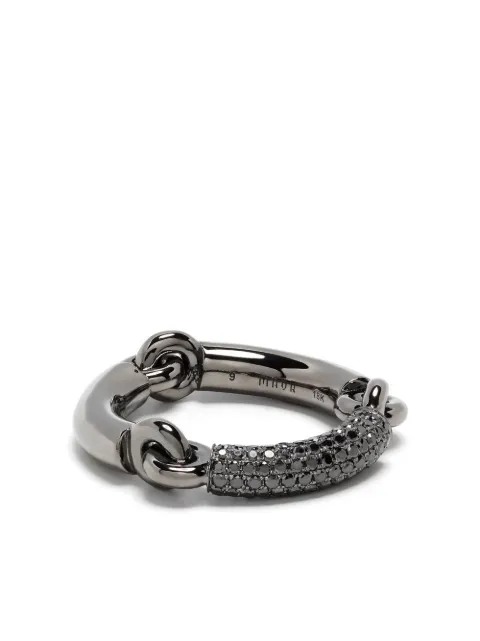 MAOR 18kt black gold crystal ring Black USOLSTICE3BG2BD