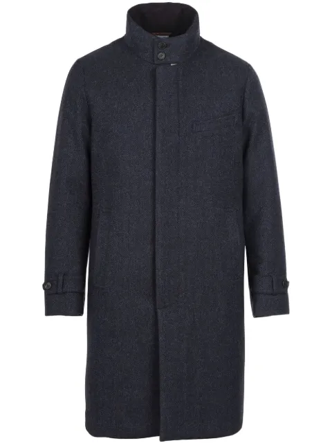 Norwegian Wool single-breasted down-filled coat Blue C11860BBH