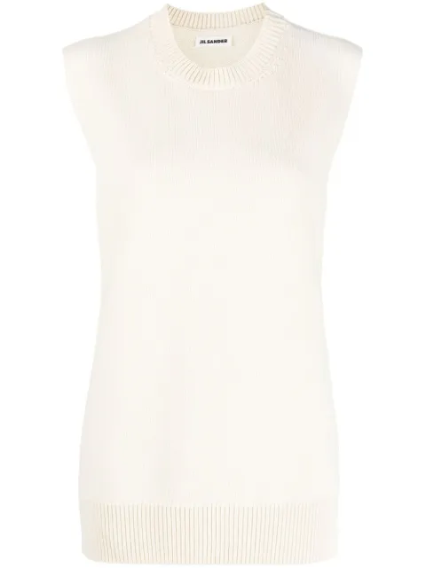 Jil Sander cashmere wool blend knit vest White J02GP0049J14512
