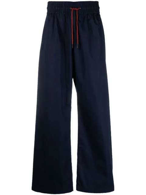 Viktor & Rolf Viktor & Rolf Wide Leg Cotton-Blend Trousers with Drawstring Blue MB029