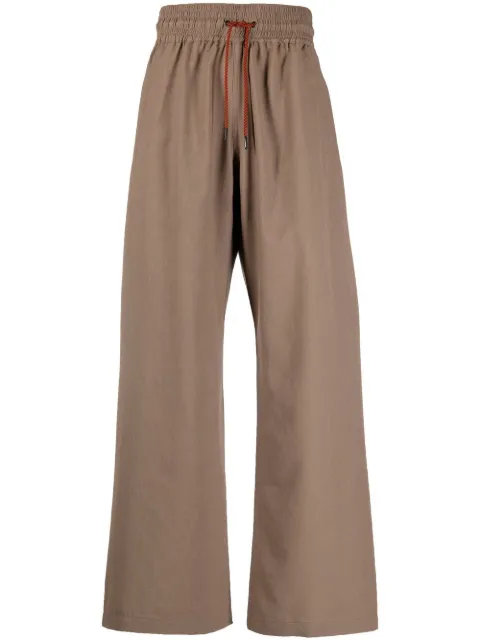 Viktor & Rolf wide-leg drawstring-waist trousers Brown MB028