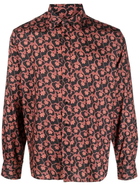 Viktor & Rolf Viktor & Rolf Floral Pattern Shirt with French Collar Orange MS113