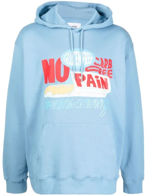 Opening Ceremony No Pain graphic-print hoodie Blue YMBB001F22FLE002