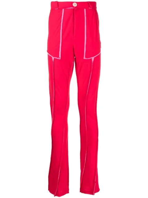 Edward Cuming seam-detail straight-leg trousers Red FW22P08B