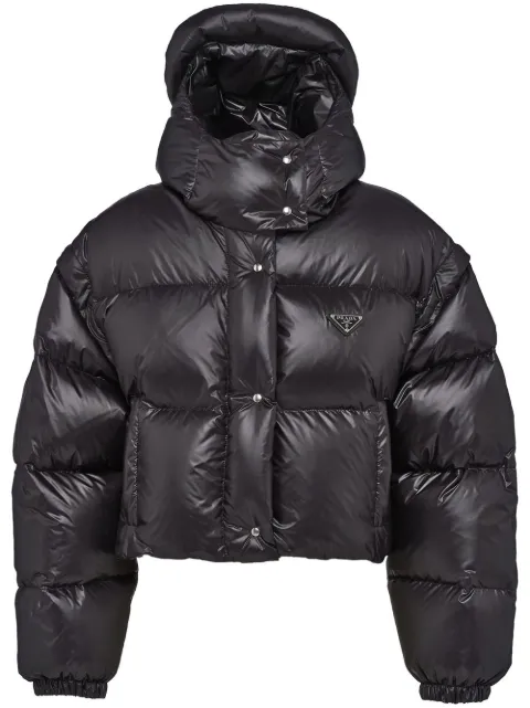 Prada Re-Nylon convertible cropped down jacket Black 291973S21211A9