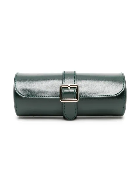 WOLF crocodile-embossed watch box Green 792941