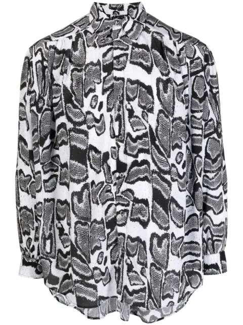 Edward Crutchley abstract-pattern long-sleeve shirt White W22SHT003R