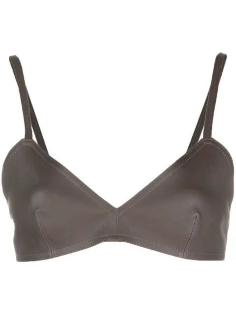 The Mannei Sierra leather bralette Brown W22TMSIERRA