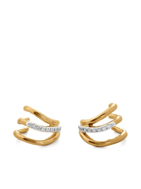Monica Vinader Riva huggie earrings Gold GPEARTWVDIA