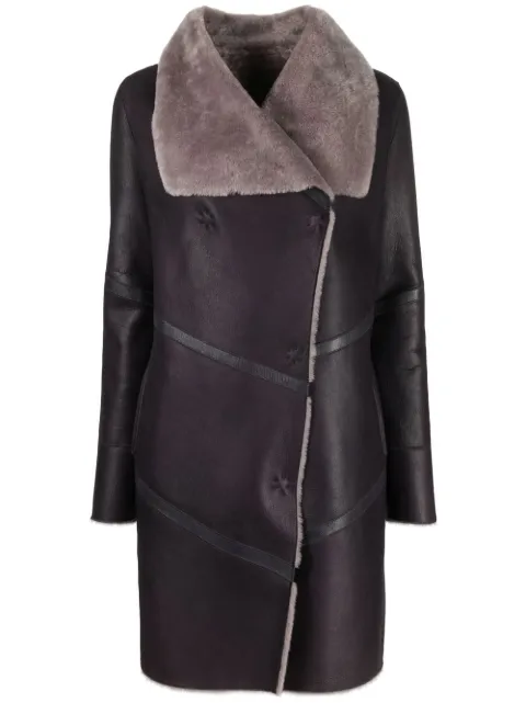 Liska off-centre front fastening coat Purple MEFI