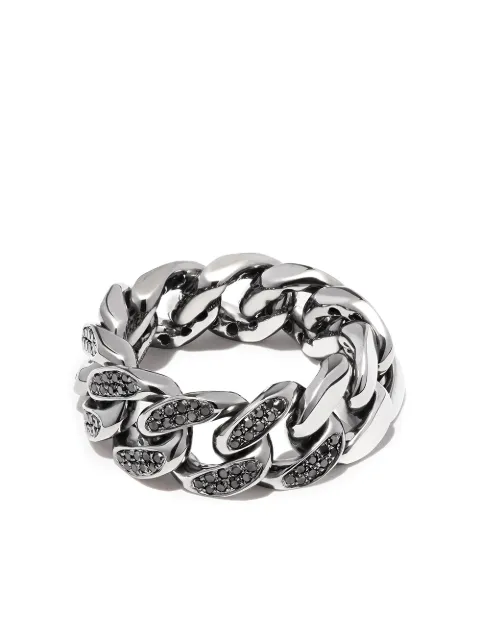 SHAY 18K white gold diamond link ring Silver SMR5BGBD18