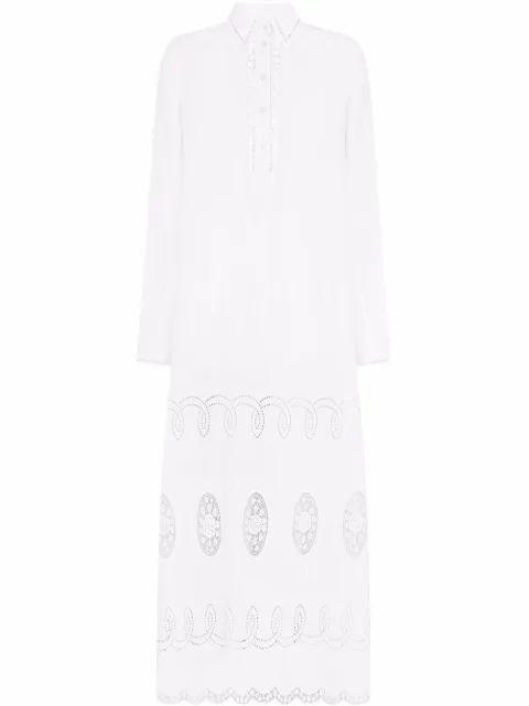 Dolce & Gabbana embroidered long kaftan White F6ZE0ZGDAFS