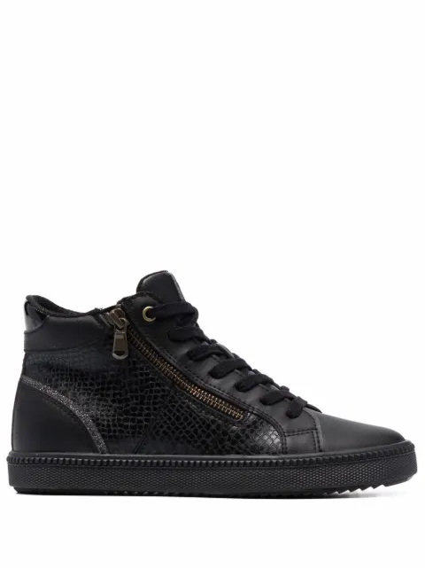 Geox croc-effect high-top sneakers Black D166HB00454C9999