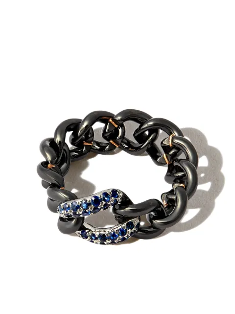 SHAY 18K black gold jumbo link ring Black SR344BGBCERSAPP